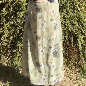 Elegant Floral Maxi Skirt in Green